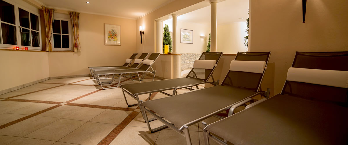 Loungers to relax on in the wellness area